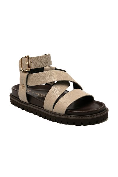 Genuins Παντόφλες για γυναίκες / κορίτσια ZAHA EMBOSSED G106324 Genuins LeatherTaupe