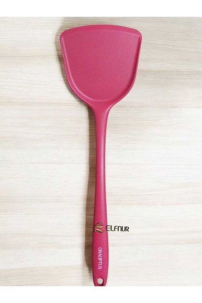 elfnur Hard Tip Heat Resistant Silicone Colander Spatula Ladle Spoon Set 4Pcs Black