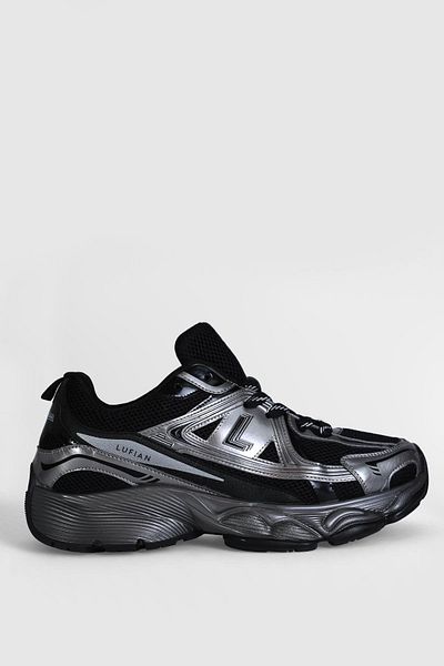 Lufian Ross Black-Gray Men's Genuine Leather Sports Shoes