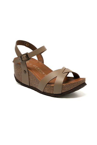 Genuins Women / Girls Slippers Cannes g 106318   Genuins Leather Dress Taupe