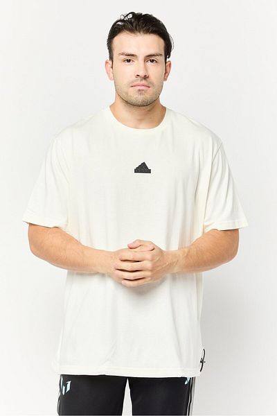 adidas Men Sportswear Fit Short Sleeves Outdoor T-Shirt, Off White