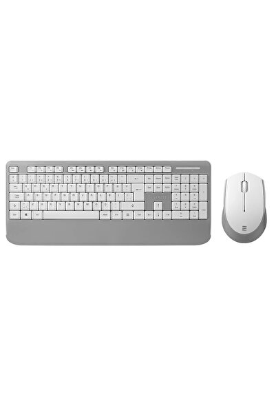 Everest KM-6176 OFFICAL Beyaz/Gri Kablosuz Combo Q Multimedia Klavye + Mouse Set