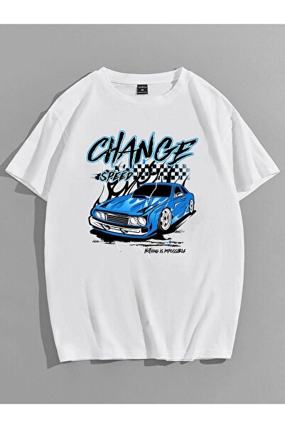 Jose Clothing تي شيرت مطبوع بأكمام قصيرة وقصة كبيرة الحجم