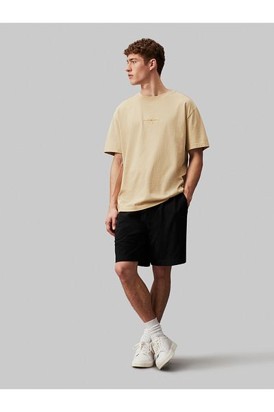 Calvin Klein Men Black Textured Cotton Shorts