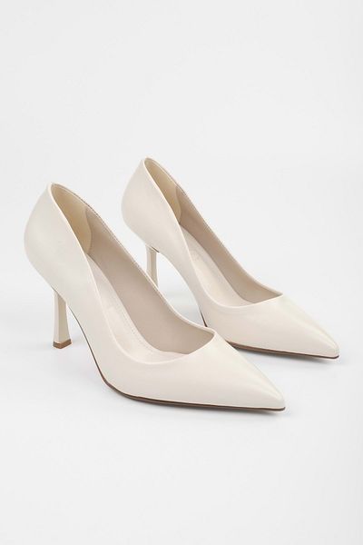 Shoeberry Women's Vague Ecru Skin Stiletto