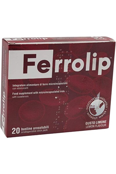 ferrolip عبوة بودرة قابلة للتشتت في الفم، 20 قطعة