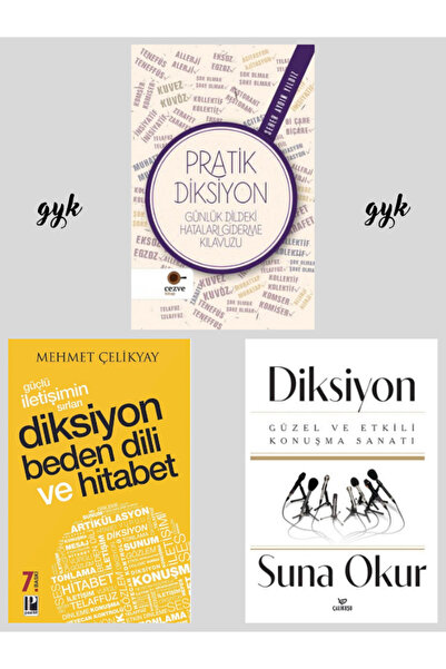 Pozitif Yayınları Pratik Diksiyon-Diksiyon Beden Dili ve Hitabet-Diksiyon 3'l...