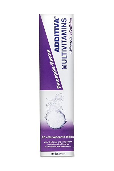 Additiva - أقراص فوارة متعددة الفيتامينات والمعادن والكافيين، 20 قرصًا