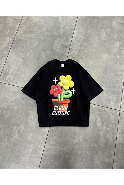 Jose Clothing Tricou imprimat cu mânecă scurtă cu croială supradimensionată