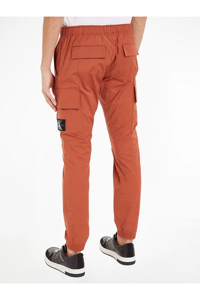 Calvin Klein Men Brown Skinny Washed Woven Cargo Pants