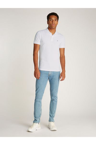 Calvin Klein Calvin Klein Mens White Badge Short Sleeve Polo T-Shirt