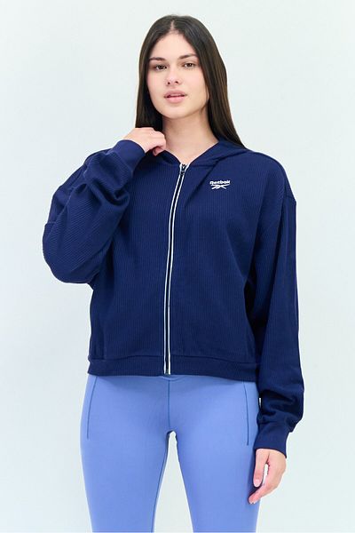 Reebok Women Sportswear Fit Long Sleeves Running Sweatshirt, Navy Blue