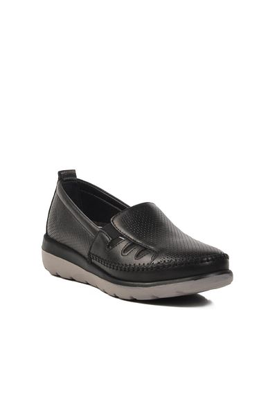 Voyager Z110 Z Anatomical Sole Black Genuine Leather Women's Casual Shoes