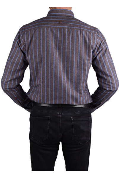 Brango BRG-12917 SLİMFİT ÇİZGİLİ GÖMLEK