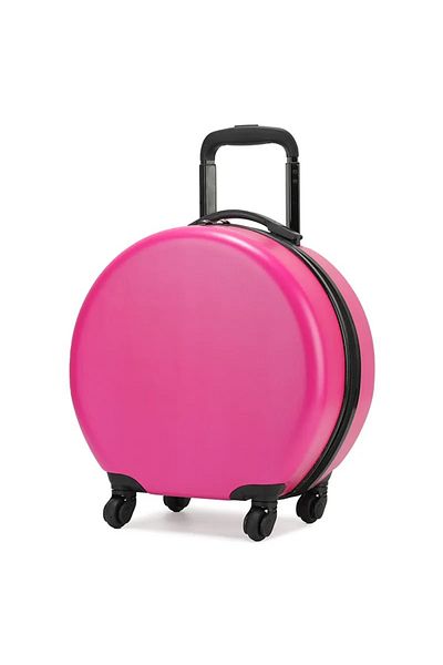 ABYZ Cărucior de călătorie pentru copii, rotund, model Easy Trip, 38x20x38 cm, roți 360, culoare roz ABYZ™