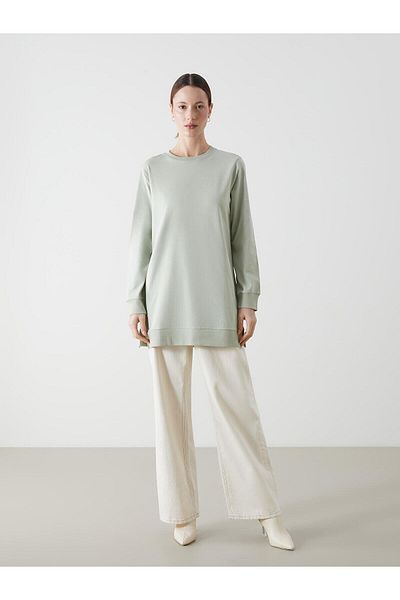 LC Waikiki Lcw Modest Crew Neck Women's Sweatshirt Tunic (S5)