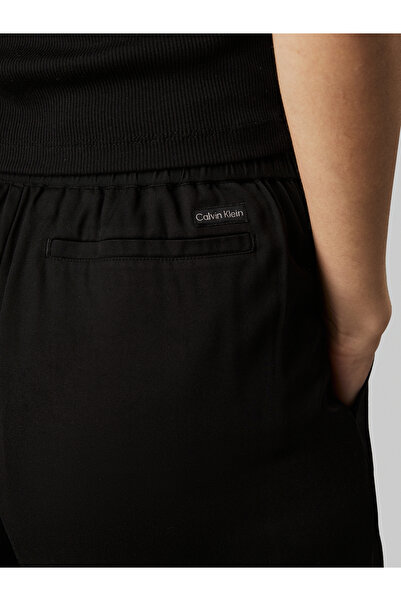 Calvin Klein Women Black Viscose Satin Utility Pants