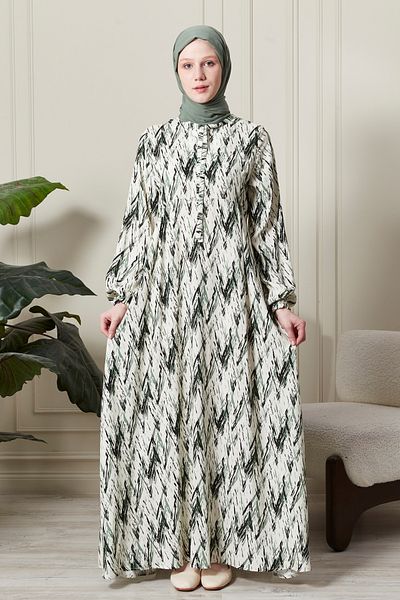 fistan Mevlana Φούστα Βισκόζη Ύφασμα Hijab Ρούχα Μητέρα Φόρεμα Προσευχής Φαρδιά Μοτίβο Hijab Φόρεμα