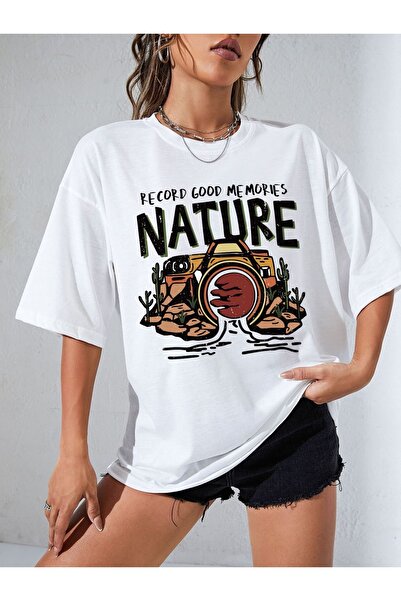 Bengi Clothing تي شيرت مطبوع بأكمام قصيرة وقصة كبيرة الحجم