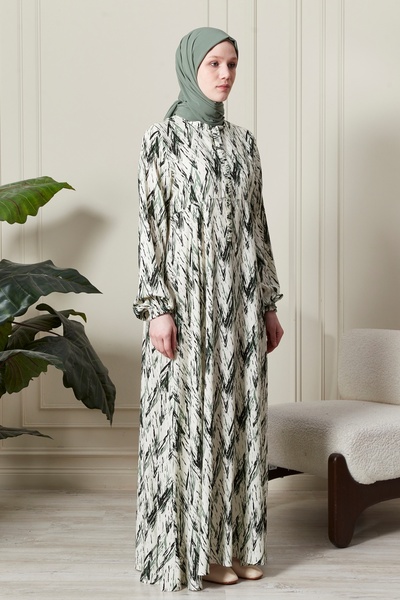 fistan Mevlana Φούστα Βισκόζη Ύφασμα Hijab Ρούχα Μητέρα Φόρεμα Προσευχής Φαρδιά Μοτίβο Hijab Φόρεμα