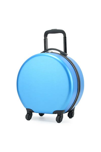 ABYZ Cărucior de călătorie pentru copii, rotund, model Easy Trip, 38x20x38 cm, roți 360, culoare albastră ABYZ™