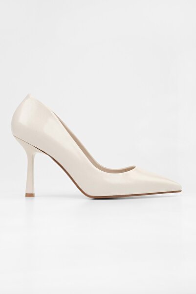 Shoeberry Women's Vague Ecru Skin Stiletto