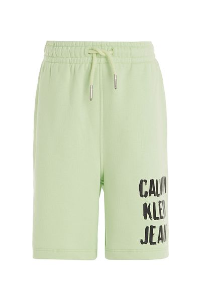 Calvin Klein Calvin Klein Boys Green Knit Pixel Logo Relaxed Shorts