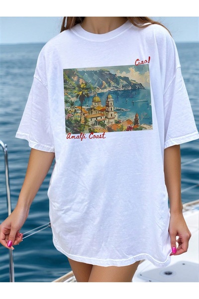 Bengi Clothing تي شيرت مطبوع بأكمام قصيرة وقصة كبيرة الحجم