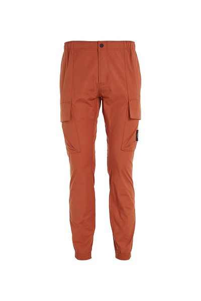 Calvin Klein Men Brown Skinny Washed Woven Cargo Pants