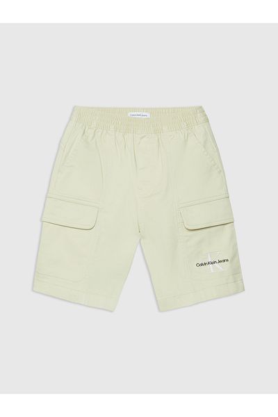 Calvin Klein Boys Green Sateen Cargo Shorts