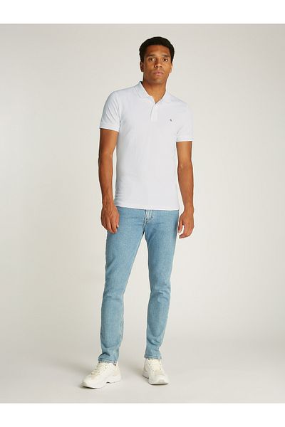 Calvin Klein Calvin Klein Mens White Badge Short Sleeve Polo T-Shirt
