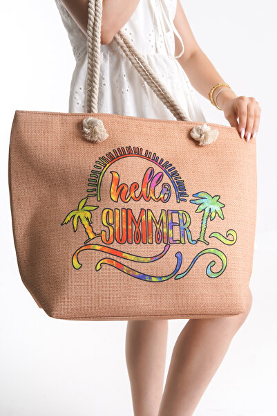 Solo Bag Жіноча пляжна сумка на блискавці з м'яким плетеним візерунком, сумка...