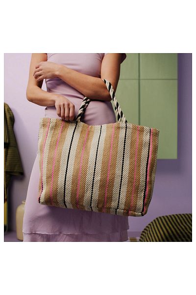 IKEA Jute Handbag Multicolored Hand Knitted Handmade Bag