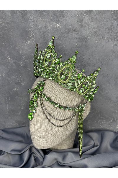 Hayalperest boncuk Balca High Model Sallantılı Bridal Henna Frontlet