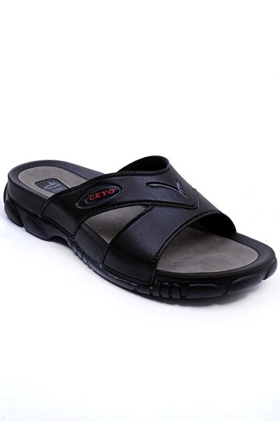 Ceyo Rk-553 Men's Black Daily Slippers - 3200-1 Model