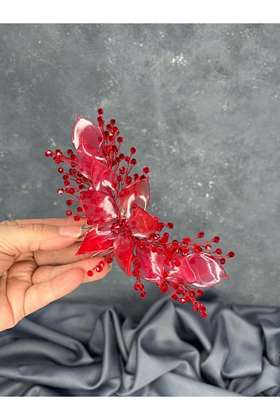 Hayalperest boncuk Özün Detailed Scalloped Bridal Hairpin