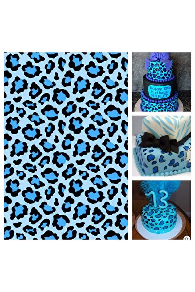 sevvom ورق صالح للأكل، نمط الفهد الأزرق، طباعة ورق السكر المصورة، مقاس A4، صف...