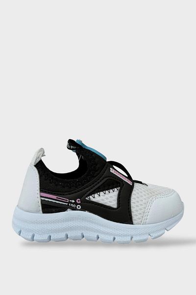 Liger Children's Airfile Light Sole Nursery Home School Baby Sneakers White - Black