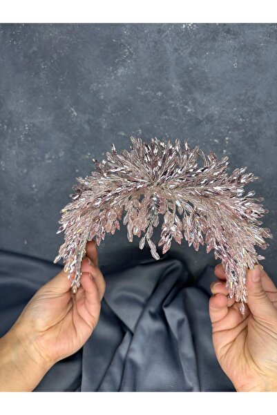 ESPEREST تاج حناء الزفاف الأنيق المطرز بالخرز اللامع من إيفا