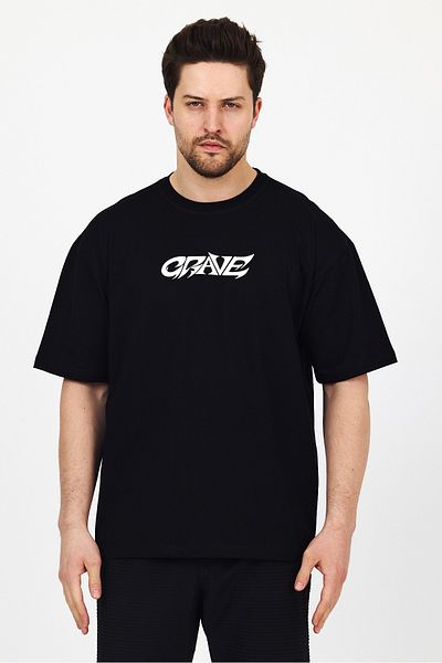THE RULE Men's Grave Printed Oversize 100% Cotton Wide Cut Soft Textured Crew Neck T-Shirt Rf0508