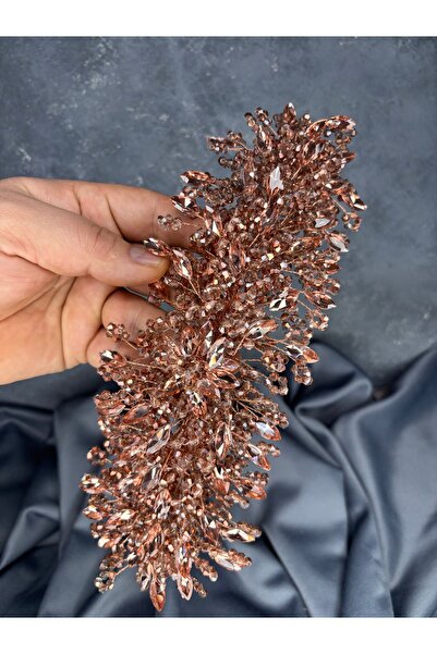 ESPEREST إيلينا الحناء المطرزة المكثفة وتاج الزفاف عمامة متطابقة