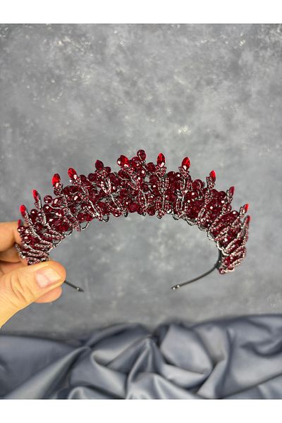 Hayalperest boncuk Stylish Bridal Crown Decorated with Steaming Crystal Beads