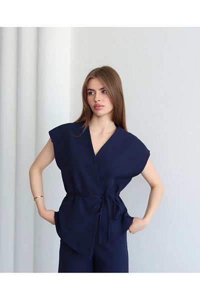 Ekim Store سترة سترة غير متناظرة بأربطة