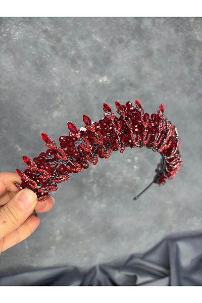 Hayalperest boncuk Crystal Bead Embroidered Steaming Bridal Crown