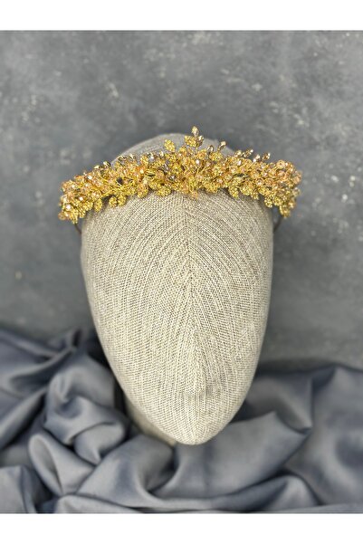 ESPEREST Duru Bead Embroidered Henna Crown Bridal Accessory