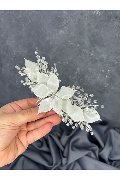 Hayalperest boncuk Özün Detailed Scalloped Bridal Hairpin