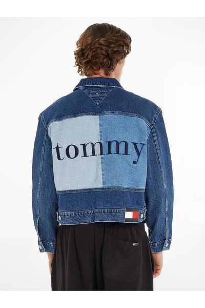 Tommy Hilfiger Men Denim Medium Denim Flag Crop Jacket