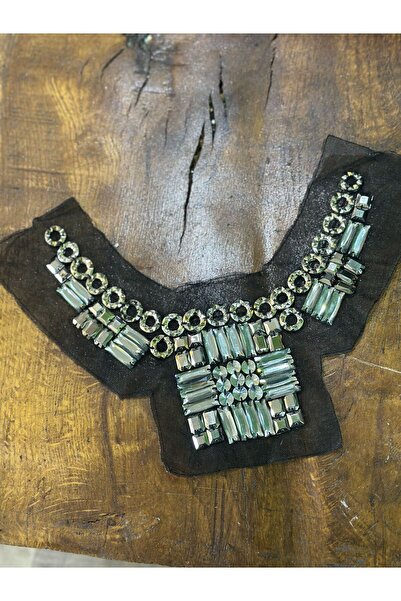 Gönülden Tasarım SREBRNA BOJA, VEZ OD PERLA, CRNI TÜ Til OGRAC, APLIKACIJA, A...