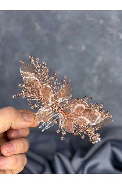 Hayalperest boncuk Özün Detailed Scalloped Bridal Hairpin
