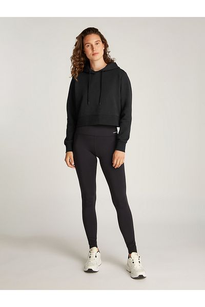 Calvin Klein Calvin Klein Women Black Logo Elastic Half Zip Hoodie